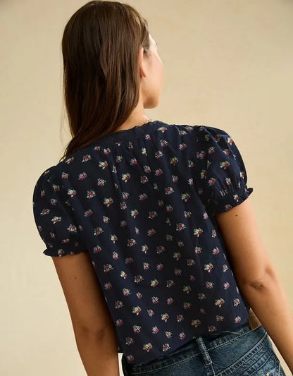 AE Front Tie Lace Inset Top