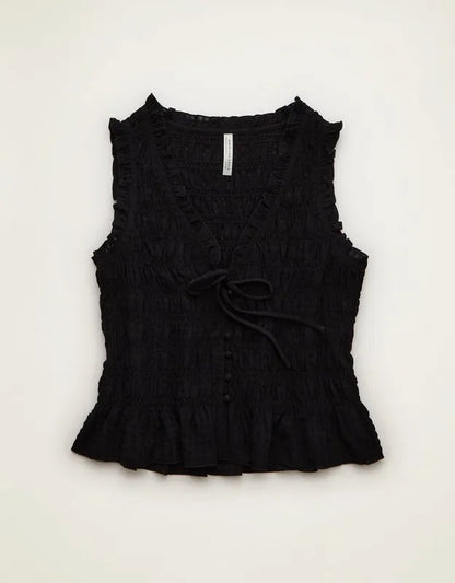 AE Ruched V-Neck Top