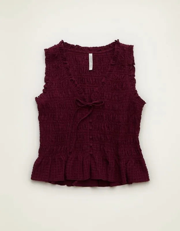 AE Ruched V-Neck Top