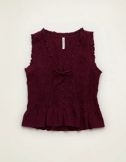 AE Ruched V-Neck Top