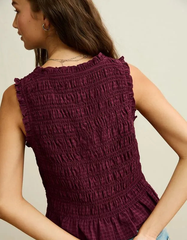 AE Ruched V-Neck Top