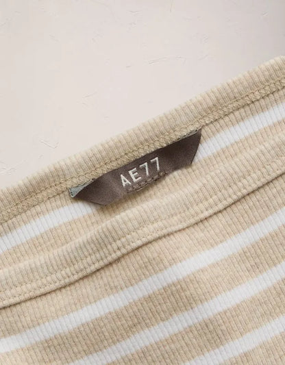 AE77 Striped Square Neck Tank Top