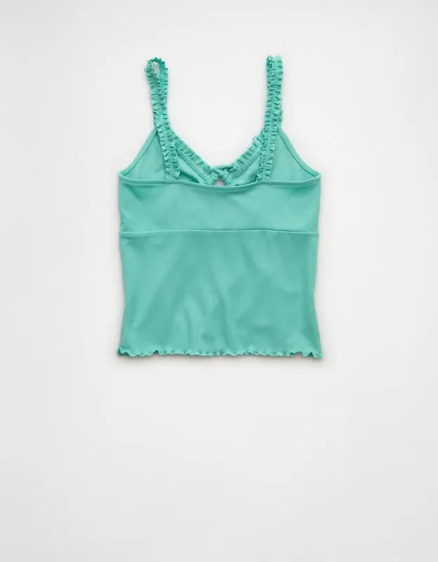 AE Flutter Strap Tie-Front Tank Top