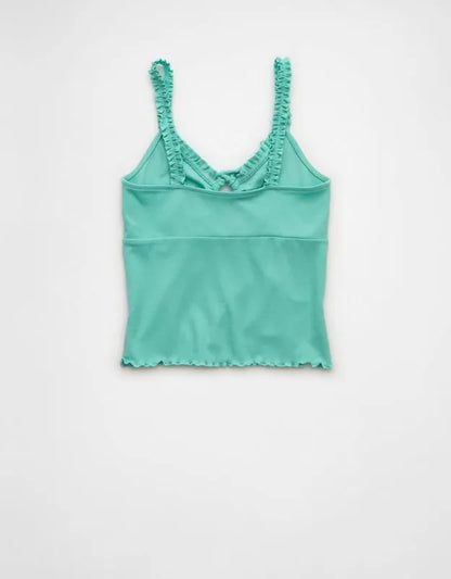 AE Flutter Strap Tie-Front Tank Top