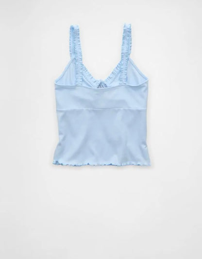 AE Flutter Strap Tie-Front Tank Top