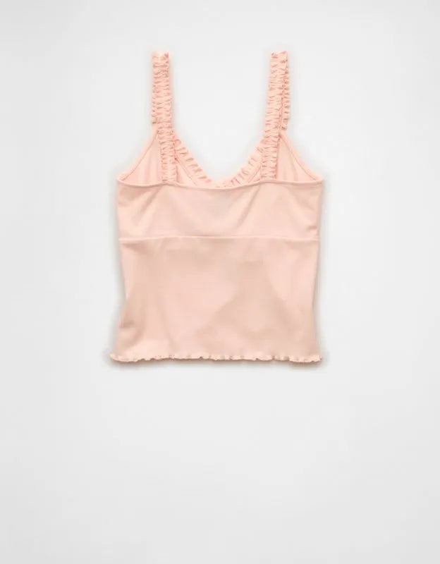 AE Flutter Strap Tie-Front Tank Top