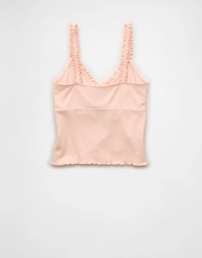 AE Flutter Strap Tie-Front Tank Top