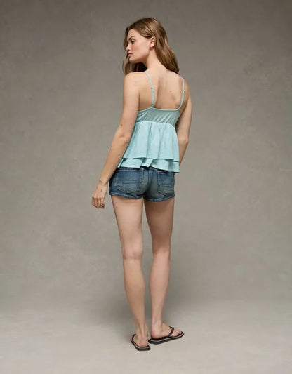 AE Sunchaser Eyelet Ruffle Babydoll Cami Top