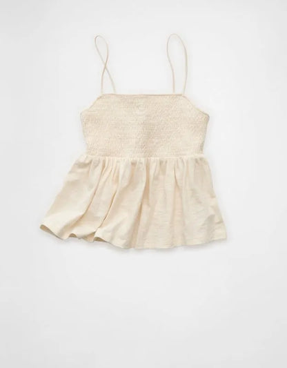 AE Sunchaser Babydoll Smocked Tank Top