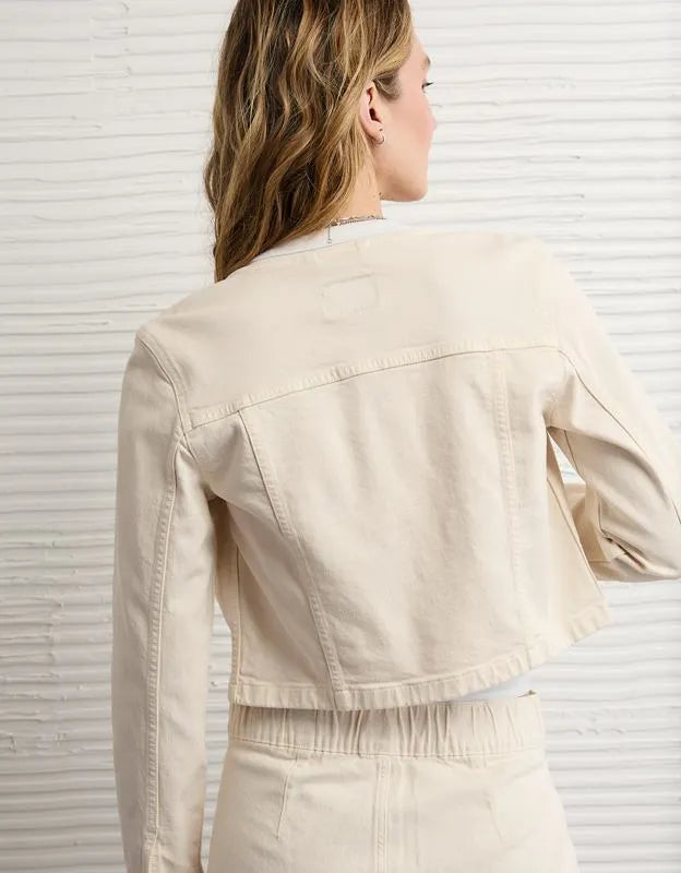 AE Collarless Denim Jacket