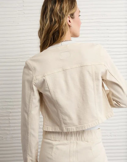 AE Collarless Denim Jacket