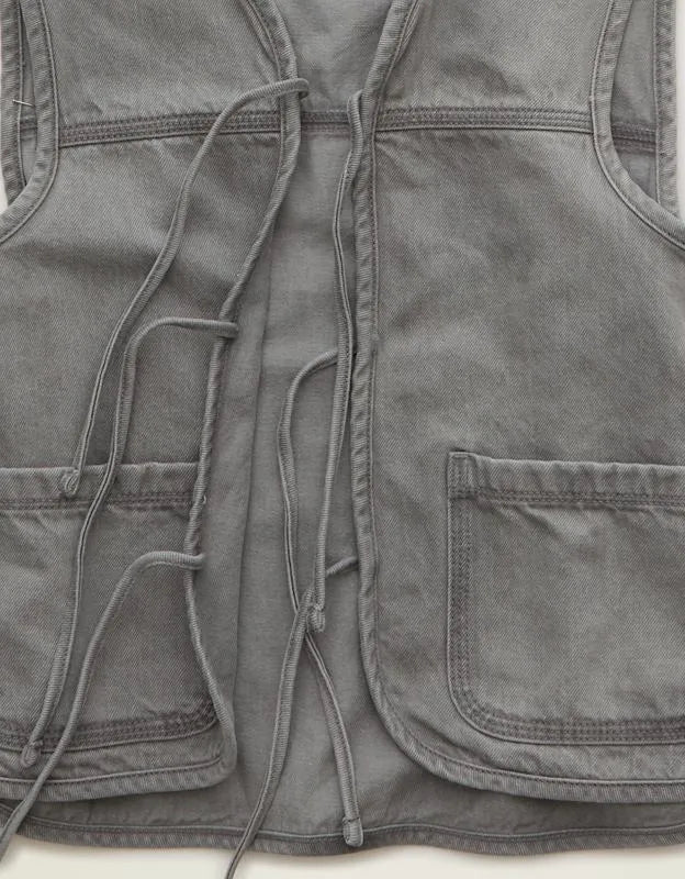 AE Tie-Front Denim Vest