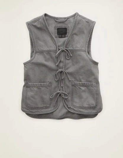 AE Tie-Front Denim Vest