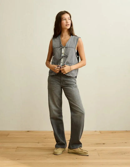 AE Tie-Front Denim Vest