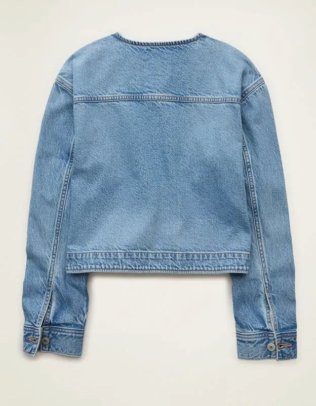 AE Collarless Denim Jacket