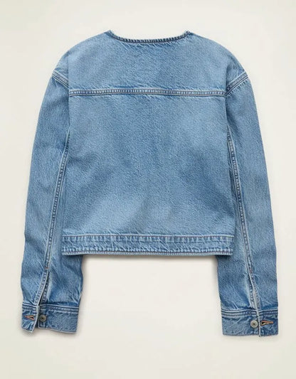 AE Collarless Denim Jacket