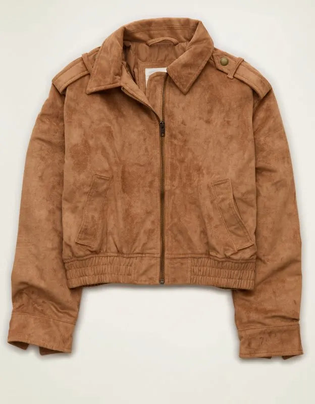 AE Vegan Suede Bomber Jacket