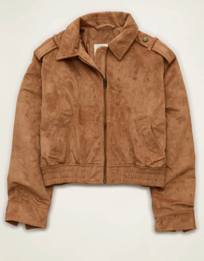 AE Vegan Suede Bomber Jacket