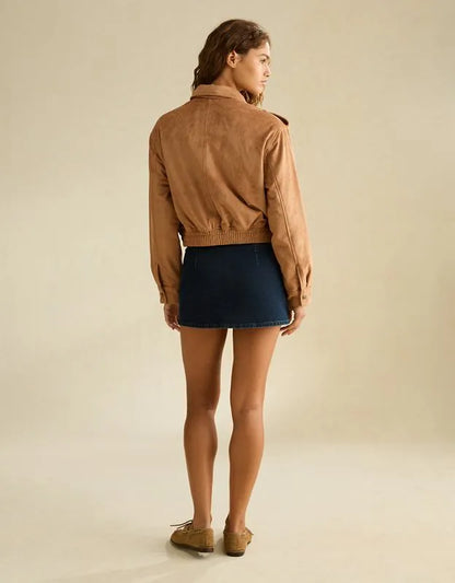 AE Vegan Suede Bomber Jacket