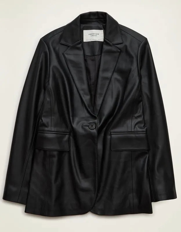 AE Vegan Leather Blazer