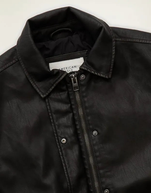 AE Vegan Leather Bomber Jacket