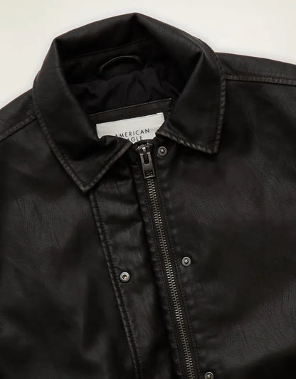 AE Vegan Leather Bomber Jacket