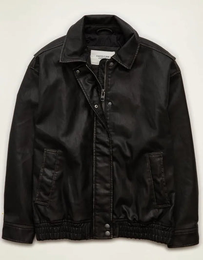 AE Vegan Leather Bomber Jacket