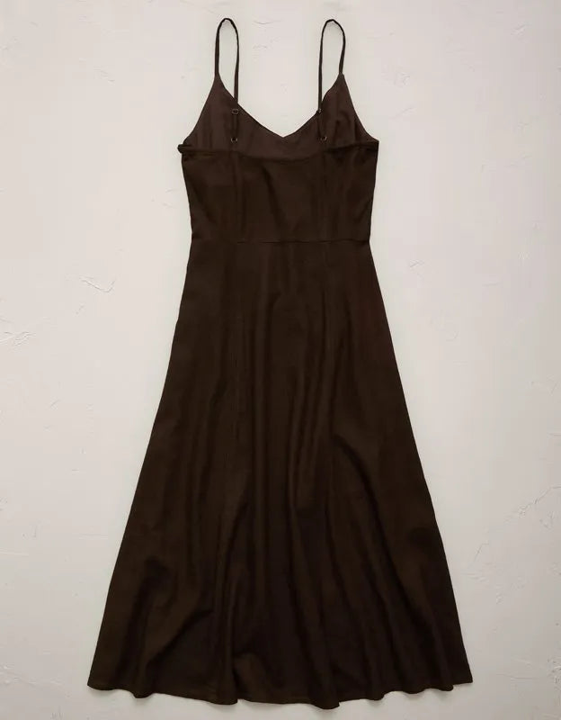 AE77 Linen-Blend Slip Dress