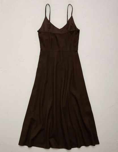 AE77 Linen-Blend Slip Dress