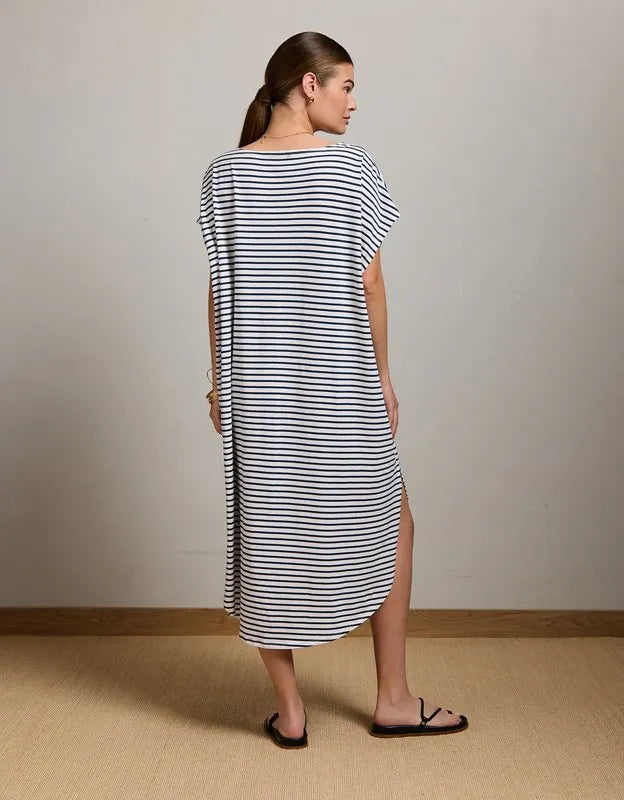 AE77 Cap-Sleeve Everyday T-Shirt Dress