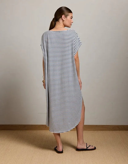 AE77 Cap-Sleeve Everyday T-Shirt Dress