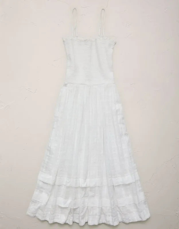 AE77 Smocked Maxi Dress