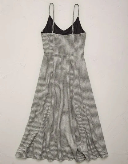 AE77 Linen-Blend Slip Dress