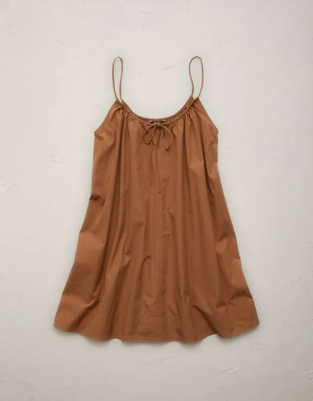 AE77 Poplin Cami Mini Dress