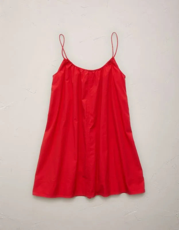 AE77 Poplin Cami Mini Dress