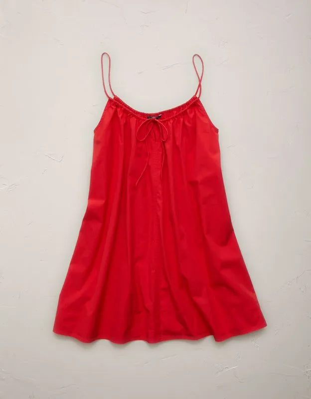 AE77 Poplin Cami Mini Dress