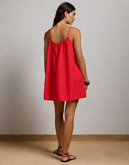AE77 Poplin Cami Mini Dress