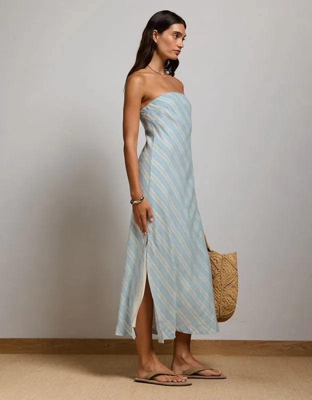 AE77 Linen Tube Dress