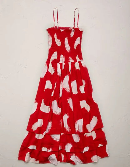 AE77 Smocked Maxi Dress