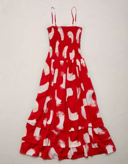 AE77 Smocked Maxi Dress