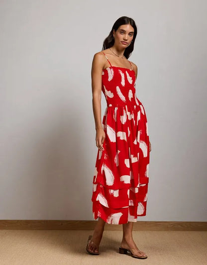 AE77 Smocked Maxi Dress