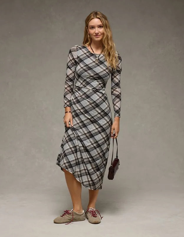 AE Asymmetrical Hem Midi Dress