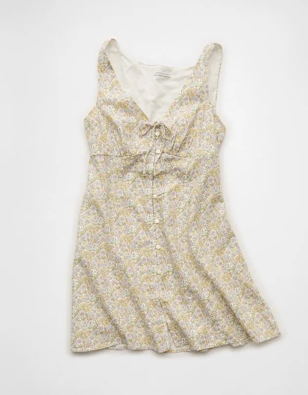 AE Babydoll Button-Up Mini Dress
