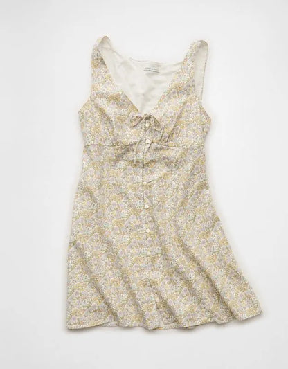 AE Babydoll Button-Up Mini Dress