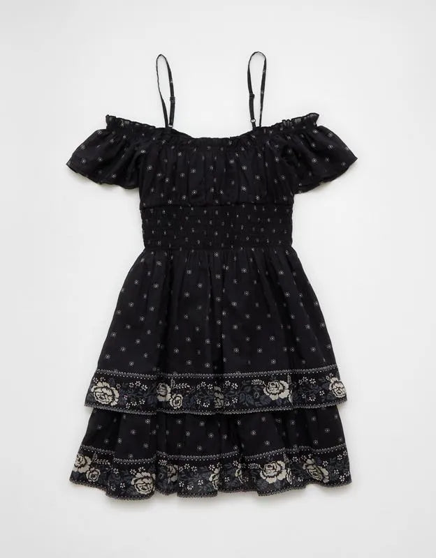 AE Off-The-Shoulder Smocked Mini Dress