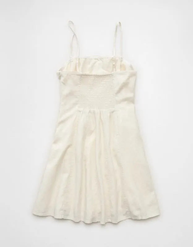 AE Linen-Blend Strapless Mini Dress