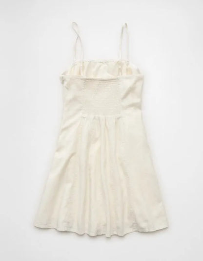 AE Linen-Blend Strapless Mini Dress