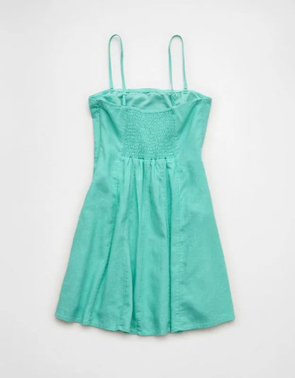 AE Linen-Blend Strapless Mini Dress