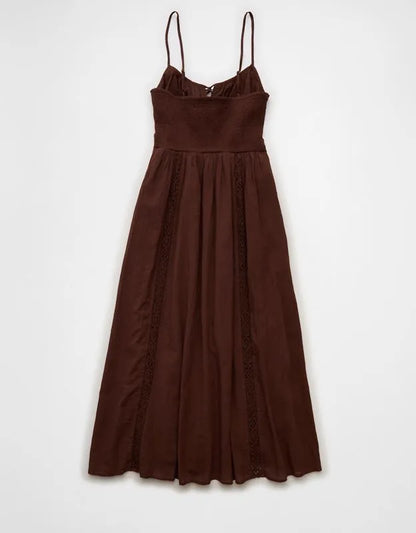 AE Tie-Front Lace Midi Dress