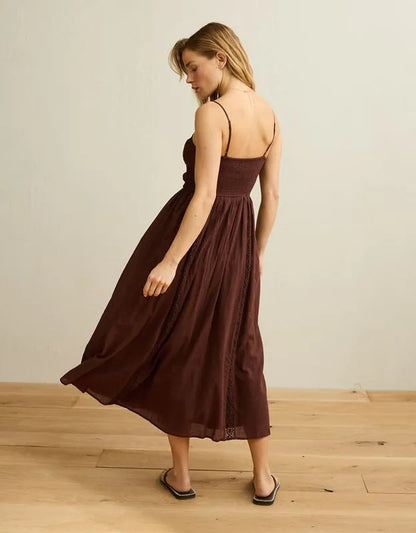 AE Tie-Front Lace Midi Dress